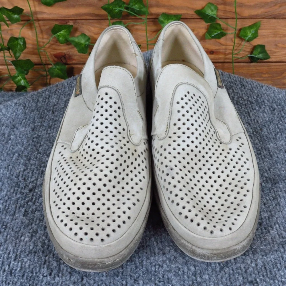 Mephisto Tiago Air Jet Mens 9 Alabaster Leather‎ Perforated Loafers Comfort
